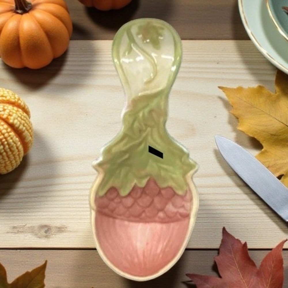 Cracker Barrel Harvest‎ Spoon Rest, Autumn Ceramic Holder, Seasonal Tableware